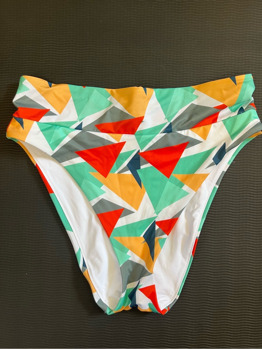 MeUndies Geometric Print High Rise Bikini Swim Bottom M